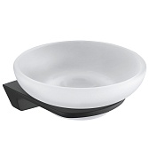 Мыльница для ванной WasserKraft Elbe K-7200 с держателем стекло/металл черная (K-7229)