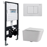 Комплект инсталляции Abber с унитазом Rechteck с кнопкой белой и сиденьем микролифт (AC1201-AC0105-AC0120MW) Комплект инсталляции Abber с унитазом Rechteck с кнопкой белой и сиденьем микролифт (AC1201-AC0105-AC0120MW)