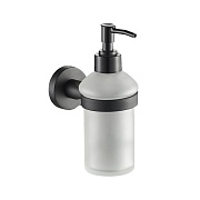 Дозатор для мыла Zenfort 20583 с держателем стекло матовый/металл черный (102033)