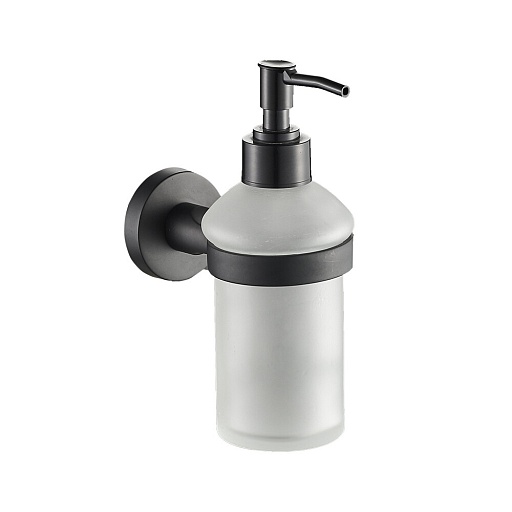 Дозатор для мыла Zenfort 20583 с держателем стекло матовый/металл черный (102033) Дозатор для мыла Zenfort 20583 с держателем стекло матовый/металл черный (102033)