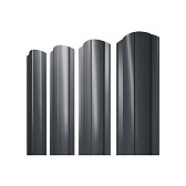 Евроштакетник двухсторонний круглый 0,45 мм 128х1800 мм графитовый серый RAL 7024 фигурный срез