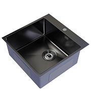 Мойка для кухни Mixline Pro 50х50х20 см врезная с сифоном сталь графит (556575)