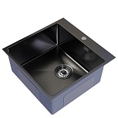 Мойка для кухни Mixline Pro 50х50х20 см врезная с сифоном сталь графит (556575)