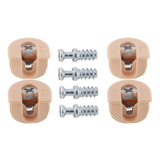 Полкодержатель-стяжка d20 мм бежевый со штоком 11 мм (4 шт.) Полкодержатель-стяжка d20 мм бежевый со штоком 11 мм (4 шт.)