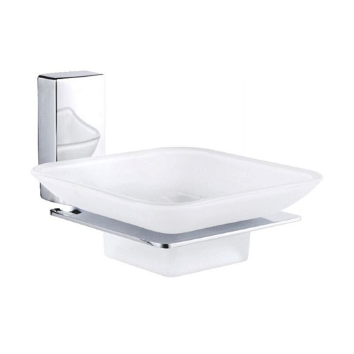 Мыльница для ванной Haiba HB8802 с держателем стекло матовое/металл хром (551053)