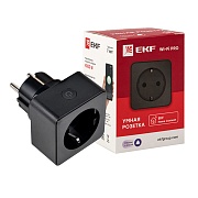 Умная розетка EKF Connect (RCS-2-WF) черная с заземлением Умная розетка EKF Connect (RCS-2-WF) черная с заземлением