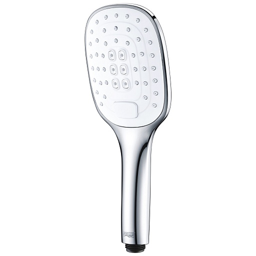 Лейка для душа WasserKraft 60х262 мм 3 режима без шланга пластик белая/хром (A062)