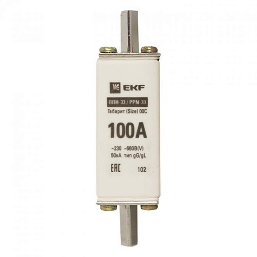 Вставка плавкая EKF ППН-33 100А 50 кА 660 В (fus-33/100) Вставка плавкая EKF ППН-33 100А 50 кА 660 В (fus-33/100)
