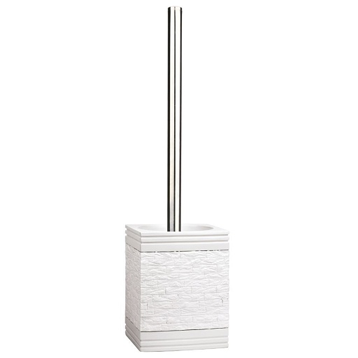 Ершик для унитаза WasserKraft Main напольный металл/полирезин хром/белый (K-4727)