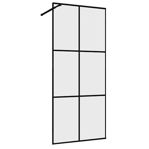 Душевая перегородка Abber Immer Offen черная 100х200 см стекло прозрачное 8 мм (AG62100B8)