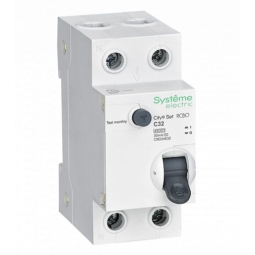 Автомат дифференциальный Systeme Electric City9 Set АВДТ 32А 1P+N тип AC 30 мА 4,5 кА (C9D34632)