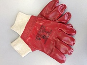 Перчатки красные нитриловые с ПВХ МБС манжета на резинке