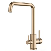 Смеситель для кухни Voda золото с высоким изливом с подключением к фильтру однорычажный (FW519G)