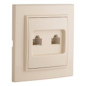 Розетка компьютерная EKF Минск встраиваемая бежевая 2хRJ45 (ERK02-035-20)