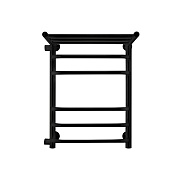 Полотенцесушитель водяной Indigo Brace 600х400 мм лесенка с боковым подключением 500 мм слева с полкой черный муар Полотенцесушитель водяной Indigo Brace 600х400 мм лесенка с боковым подключением 500 мм слева с полкой черный муар