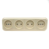 Розетка SVET четверная EV0361-8342 открытая установка бежевый без заземления Розетка SVET четверная EV0361-8342 открытая установка бежевый без заземления