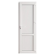Металлопластиковая дверь VEKA 2050х700 мм алюминиевый порог белая левая глухая