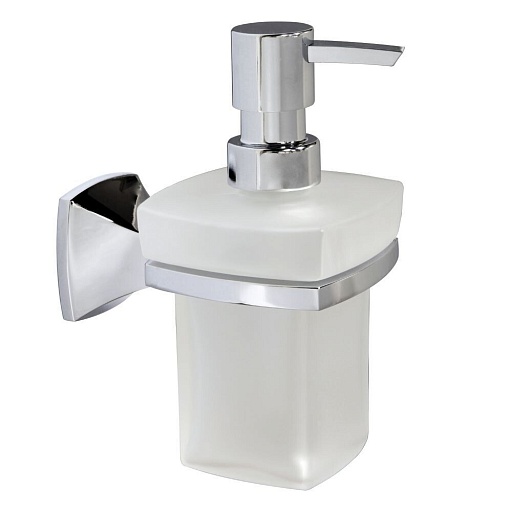 Дозатор для мыла WasserKraft Wern с держателем стекло матовый/металл хром (K-2599)