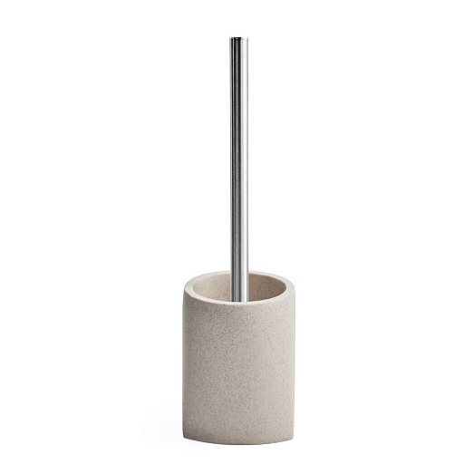 Ершик для унитаза WasserKraft Ohre напольный металл/полирезин хром/бежевый (K-37727)