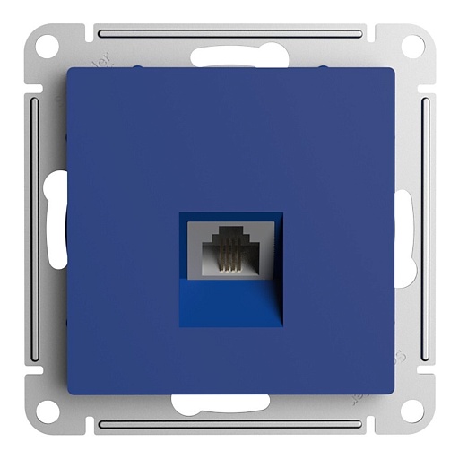 Розетка телефонная Systeme Electric AtlasDesign встраиваемая аквамарин RJ11 (ATN001181)