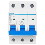 Автоматический выключатель модульный Chint NB1-63 3P 6А тип C 6 кА 400 В (179709)
