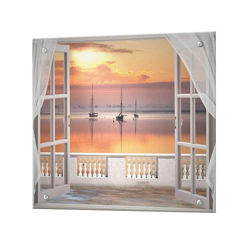 Панель стеновая закаленное стекло для кухни 600х600х4 мм бухта из окна