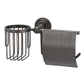 Держатель для туалетной бумаги WasserKraft Isar с крышкой металл/пластик бронза (K-7359)