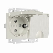 Розетка Werkel встраиваемая перламутровая рифленая со шторками с крышкой (a057289)