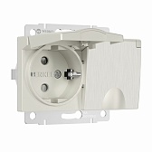 Розетка Werkel встраиваемая перламутровая рифленая со шторками с крышкой (a057289)