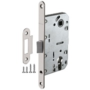 Замок врезной Fuaro PLASTP85C-50 SN для межкомнатной двери под цилиндр матовый никель