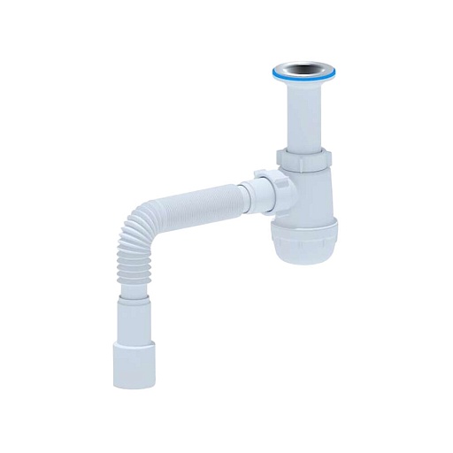 Сифон для раковины и мойки АНИ пласт 1 1/2х40 мм с выпуском d70 мм с соединением 40 мм (A0515)