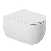 Унитаз подвесной Abber Bequem безободковый белый с сиденьем дюропласт микролифт смыв торнадо (AC1104TN)