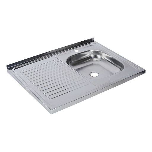 Мойка для кухни Ukinox Nord 80х60х13 см накладная с крылом сталь (Nr 800х600 0,4 R) Мойка для кухни Ukinox Nord 80х60х13 см накладная с крылом сталь (Nr 800х600 0,4 R)