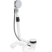 Сифон для ванны Viega Multiplex Visign 1 1/2x50 мм регулируемый полуавтомат с выпуском d70 мм с переливом с соединением 40/50 мм (101909)