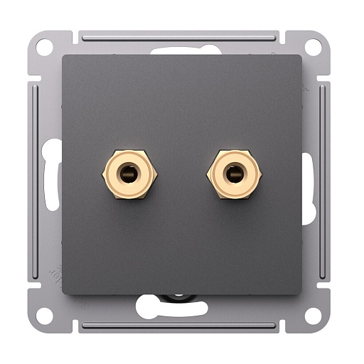 Розетка аудио Systeme Electric AtlasDesign встраиваемая базальт (ATN001487)