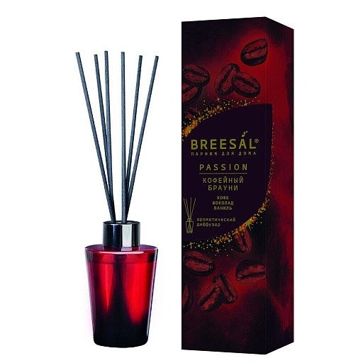 Аромадиффузор с палочками Breesal Passion Кофейный брауни 70 мл Аромадиффузор с палочками Breesal Passion Кофейный брауни 70 мл