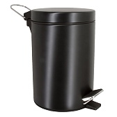 Ведро для мусора WasserKraft K-633B с крышкой 3 л металл черное с педалью Ведро для мусора WasserKraft K-633B с крышкой 3 л металл черное с педалью
