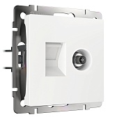 Розетка телевизионная/ компьютерная Werkel встраиваемая белая TV/ RJ45 (a056109)