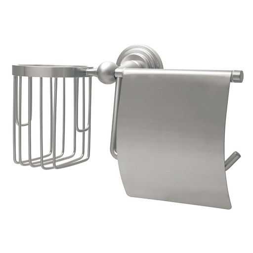 Держатель для туалетной бумаги WasserKraft Ammer с крышкой металл/пластик никель (K-7059)