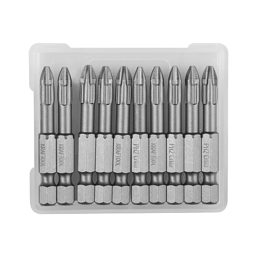Бита Kraftool X-Drive (26121-2-50-10) PH2 50 мм торсионная (10 шт.)  Бита Kraftool X-Drive (26121-2-50-10) PH2 50 мм торсионная (10 шт.)