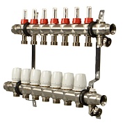 Коллекторная группа с расходомерами Terma 1 ВР(г) х 7 выходов 3/4 НР(ш) ЕК х 1 ВР(г)