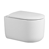 Унитаз подвесной Abber Bequem безободковый белый с сиденьем дюропласт микролифт смыв торнадо (AC1129)