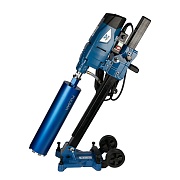 Дрель алмазного бурения сетевая Keos KS-250 Jset 2800 Вт двигатель и стойка с наклоном на роликах Дрель алмазного бурения сетевая Keos KS-250 Jset 2800 Вт двигатель и стойка с наклоном на роликах