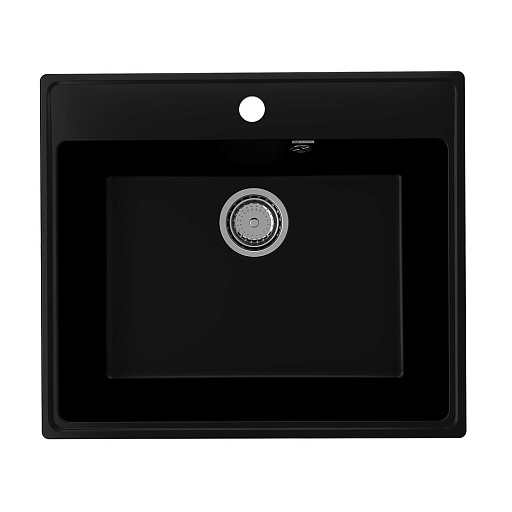 Мойка для кухни Ulgran Forte 58х50х20 см врезная с сифоном кварц уголь