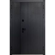 Дверь входная с терморазрывом Ferroni Luxor Вертикаль правая сатин черный - эмалит белый 1260х2050 мм
