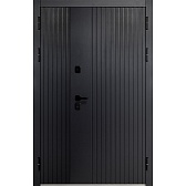 Дверь входная с терморазрывом Ferroni Luxor Вертикаль правая сатин черный - эмалит белый 1260х2050 мм