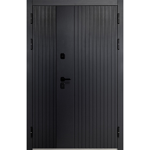 Дверь входная с терморазрывом Ferroni Luxor Вертикаль правая сатин черный - эмалит белый 1260х2050 мм