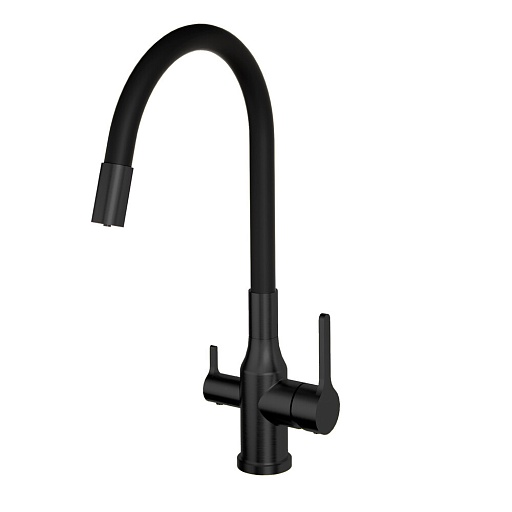 Смеситель для кухни Tokito черный с высоким изливом с подключением к фильтру однорычажный (TOK-AIS-1024BL) Смеситель для кухни Tokito черный с высоким изливом с подключением к фильтру однорычажный (TOK-AIS-1024BL)