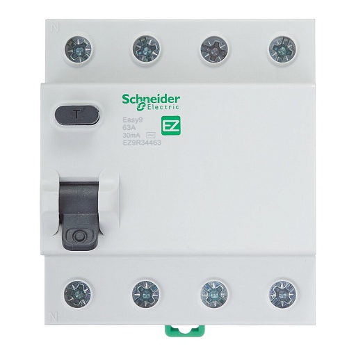 УЗО Schneider Electric Easy9 63А 3P+N тип AC 30 мА 4,5 кА (EZ9R34463) УЗО Schneider Electric Easy9 63А 3P+N тип AC 30 мА 4,5 кА (EZ9R34463)