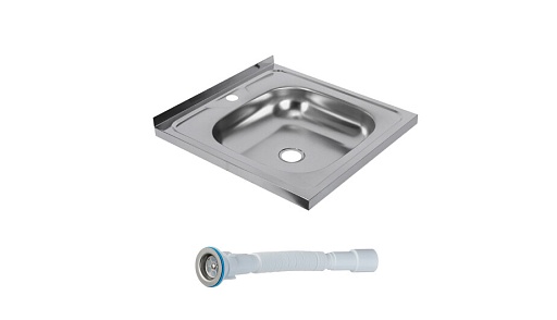 Мойка для кухни Ukinox Nord 50х50х13 см накладная с сифоном сталь (Nr 500х500 (0,4)/G106DIY)